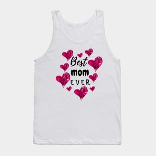 Best Mom Ever with Pink Hearts Tank Top